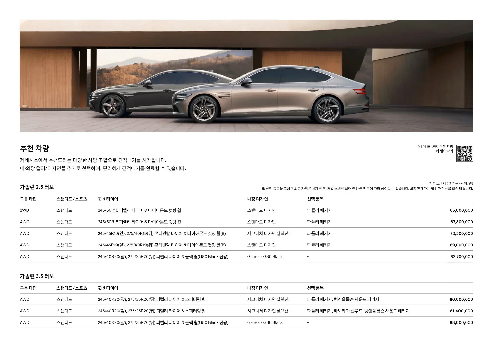2026년 6월 G80 신차가격표 4쪽