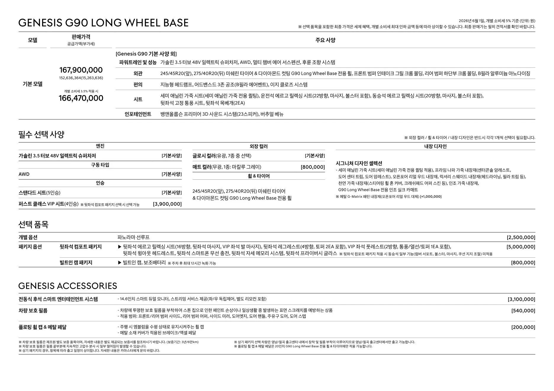 2026년 6월 G90 신차가격표 3쪽