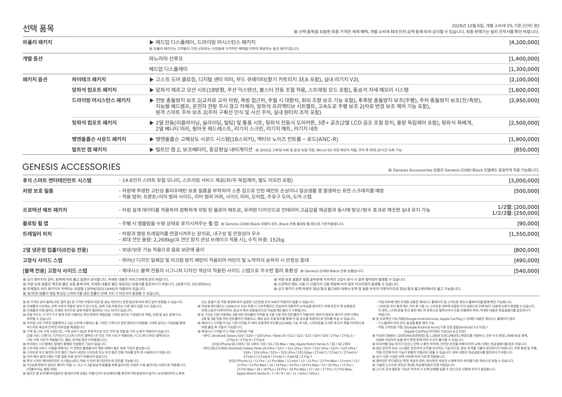 2026년 10월 GV80 신차가격표 (GV80 하이브리드 출시) 4쪽